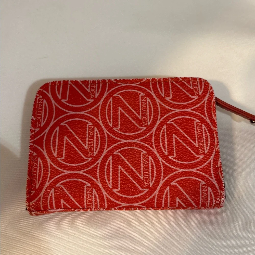 Nautica‎ Womens small wallet with a monogram pattern red and blue